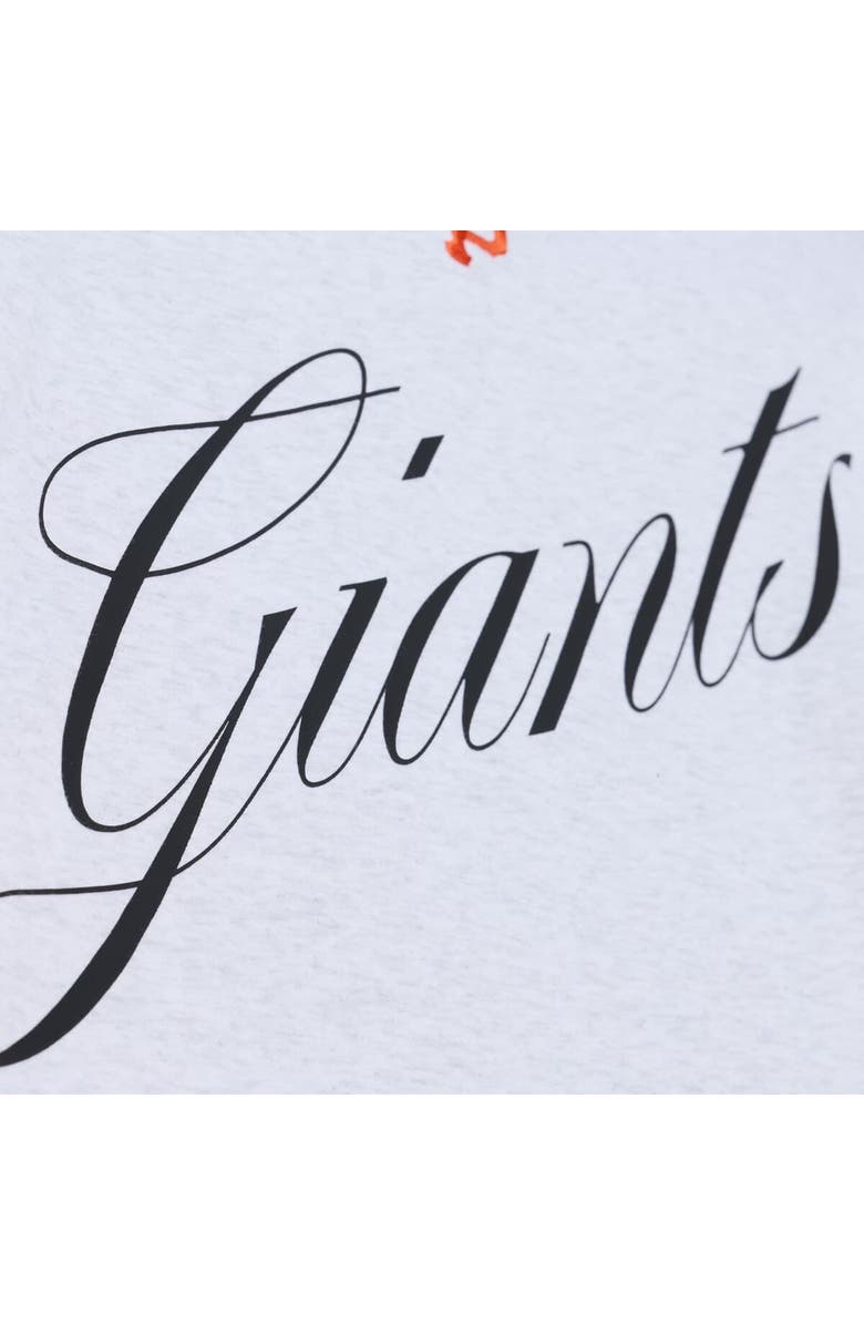 Mitchell & Ness Women's Mitchell & Ness  Heather Gray San Francisco Giants Script Cropped Boxy T-Shirt, Alternate, color, Heather Gray