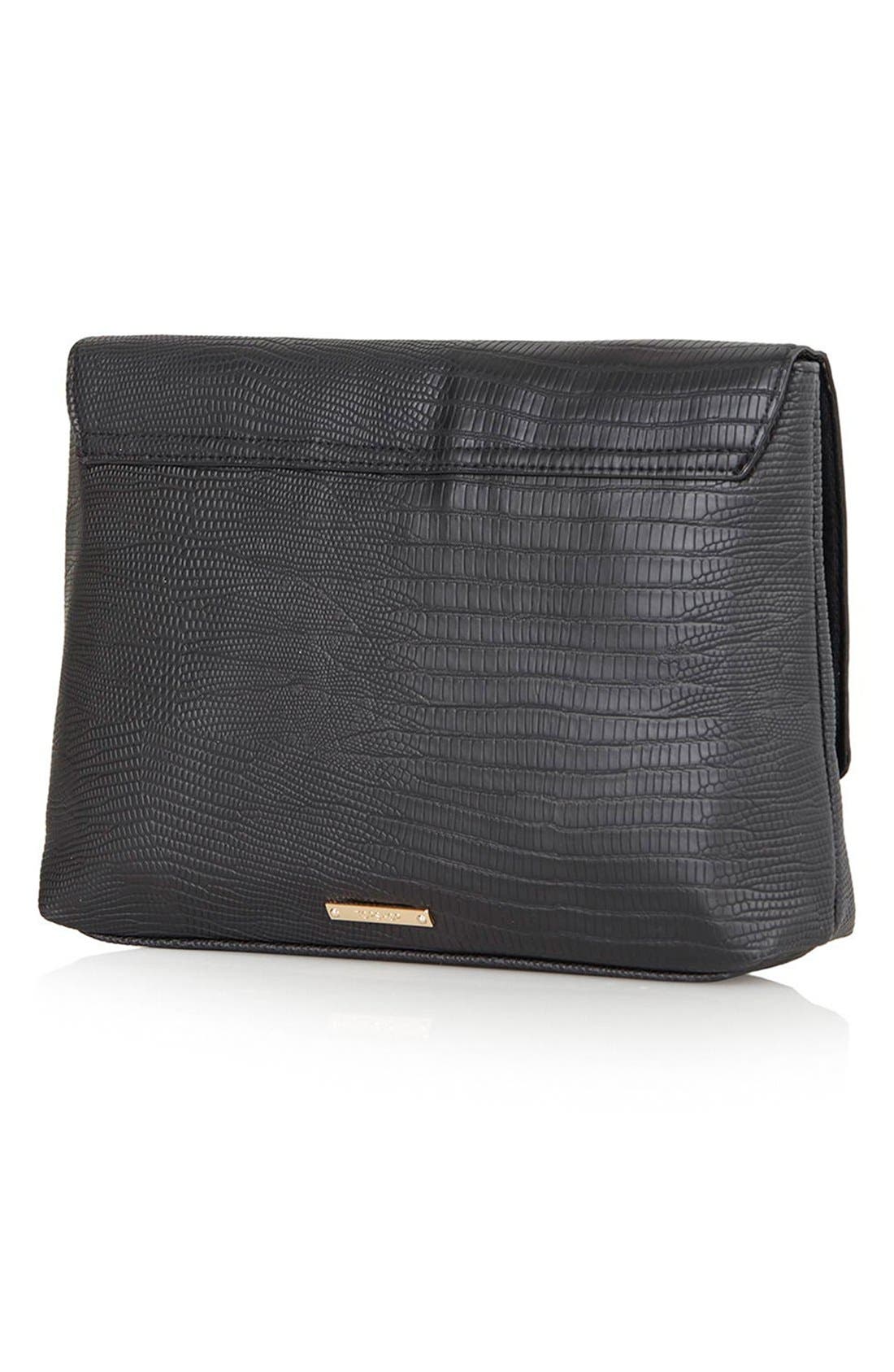 Topshop 'Vintage Cable' Clutch, Alternate, color, 