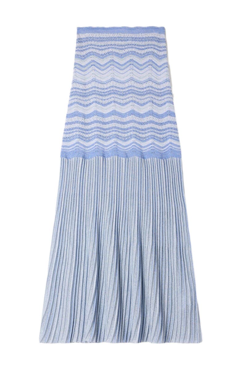 SANDRO Long fancy knit skirt, Alternate, color, Sky Blue