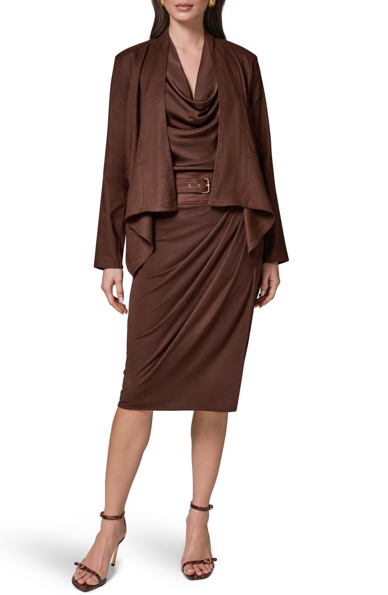 Donna Karan New York Drape Front Jacket, Alternate, color, Canyon