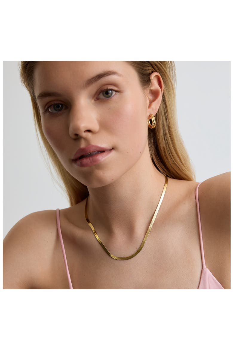 Small Molten Hoop Earrings, Alternate, color, GOLD