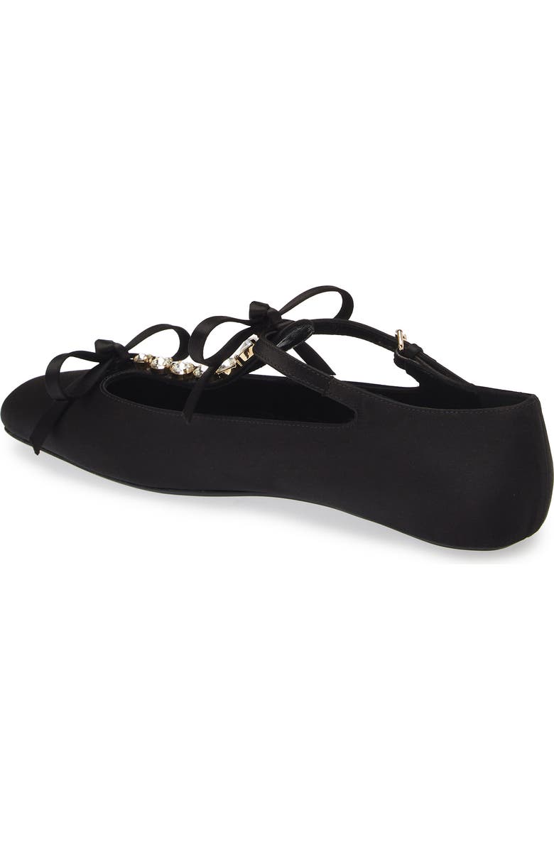 Giambattista Valli Rhinestone T-Strap Satin Ballet Flat, Alternate, color,