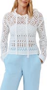 Bella Dahl Sheer Cotton Blend Open Stitch Hoodie