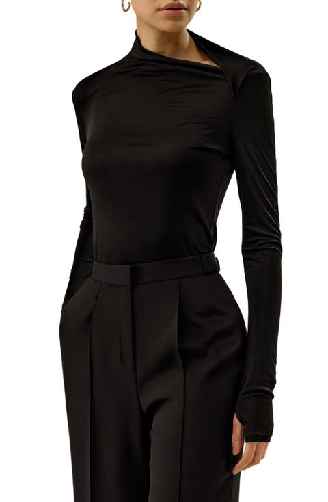 Slim Fitted Silk Jersey Long Sleeve Top