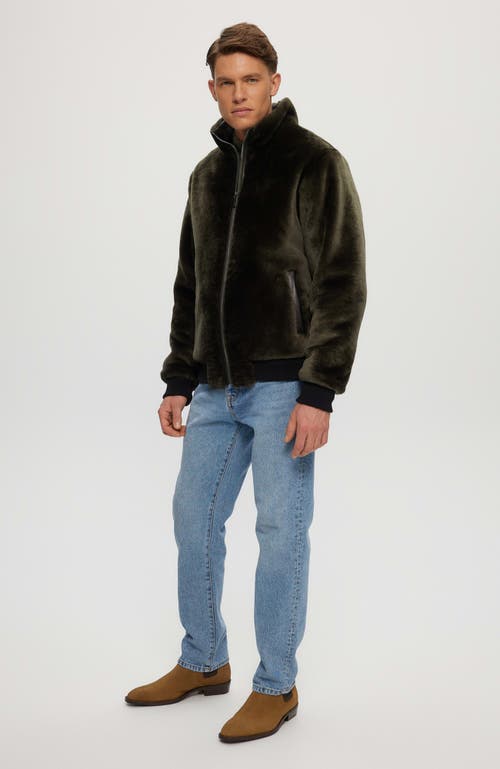 Gorski Select Shearling Lamb Bomber Jacket In Black