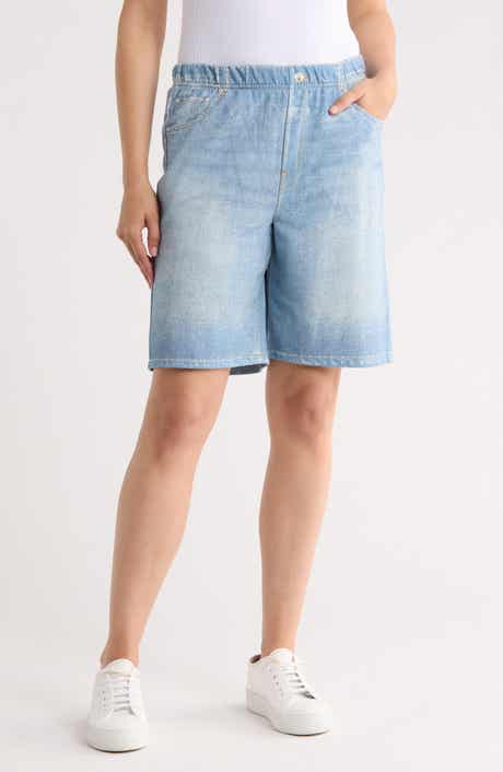 ECRU Mirage Denim Printed French Terry Shorts