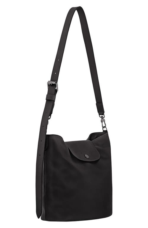 Longchamp Medium Le Pliage Xtra Leather Shoulder Bag In Black