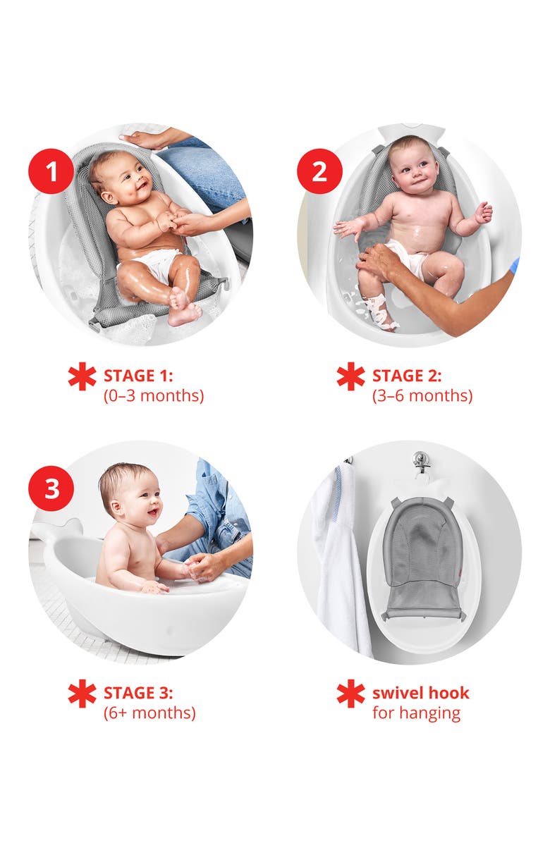 Skip Hop Moby Smart Sling Three-Stage Tub, Alternate, color, White