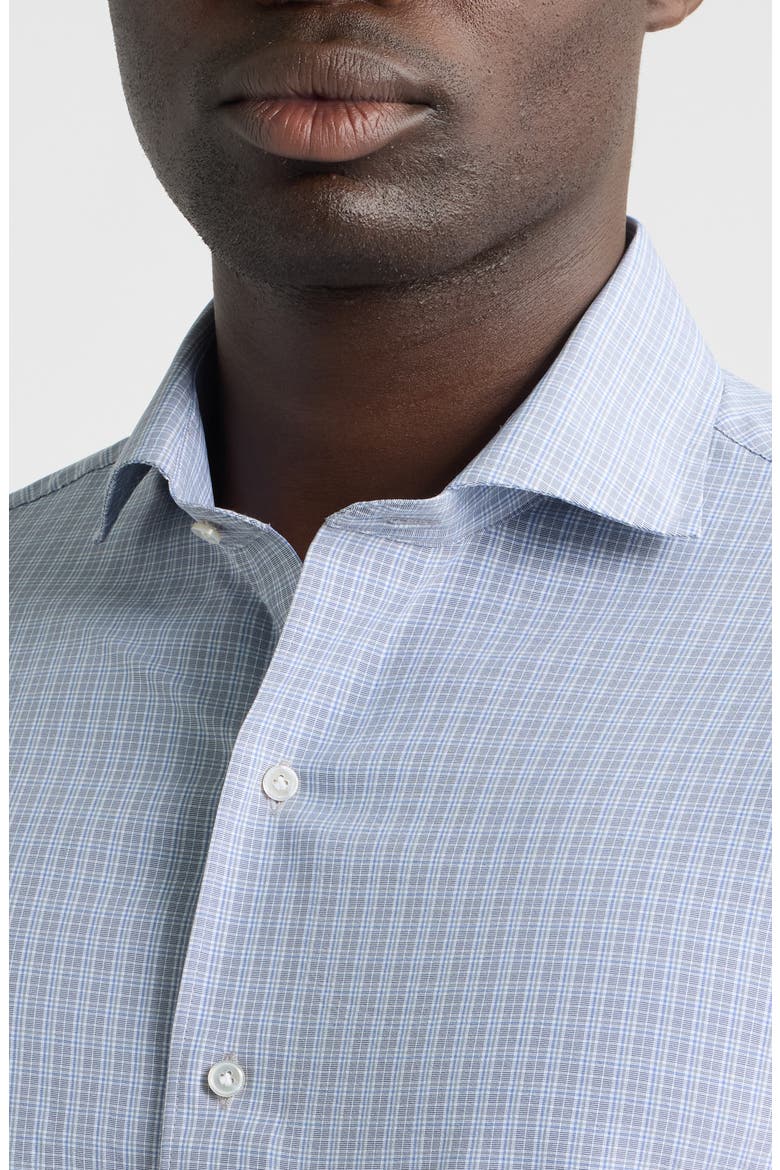 Herb Tailored Fit Check Performance Poplin Button-Down Shirt, Alternate, color, CADET