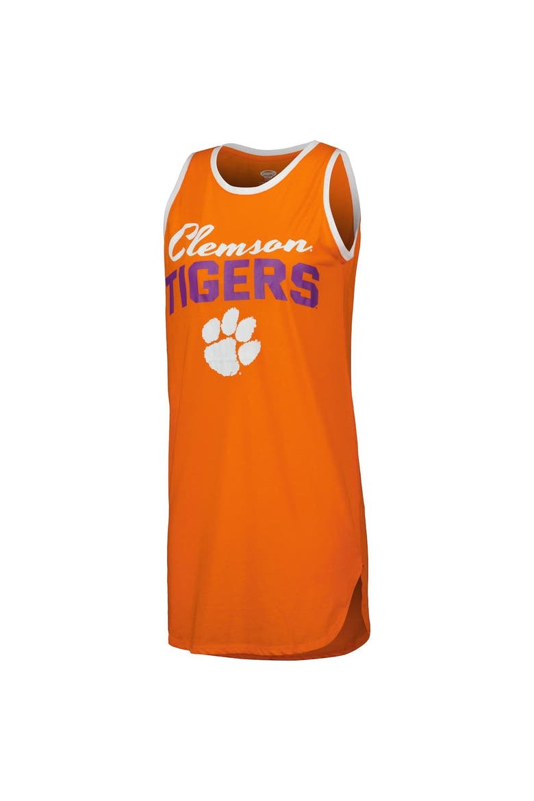 Women's Concepts Sport Orange/White Clemson Tigers Tank Nightshirt, Alternate, color, Orange