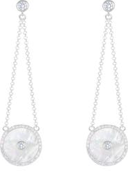 SPLENDID PEARLS Mother-of-Pearl & CZ Chain Drop Earrings