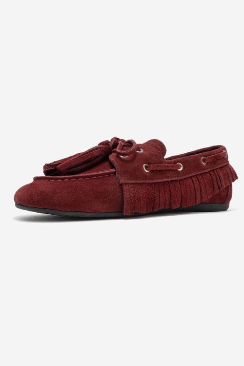 Forever & Always Shoes Fenora Leather Tassel Loafer In Burgundy