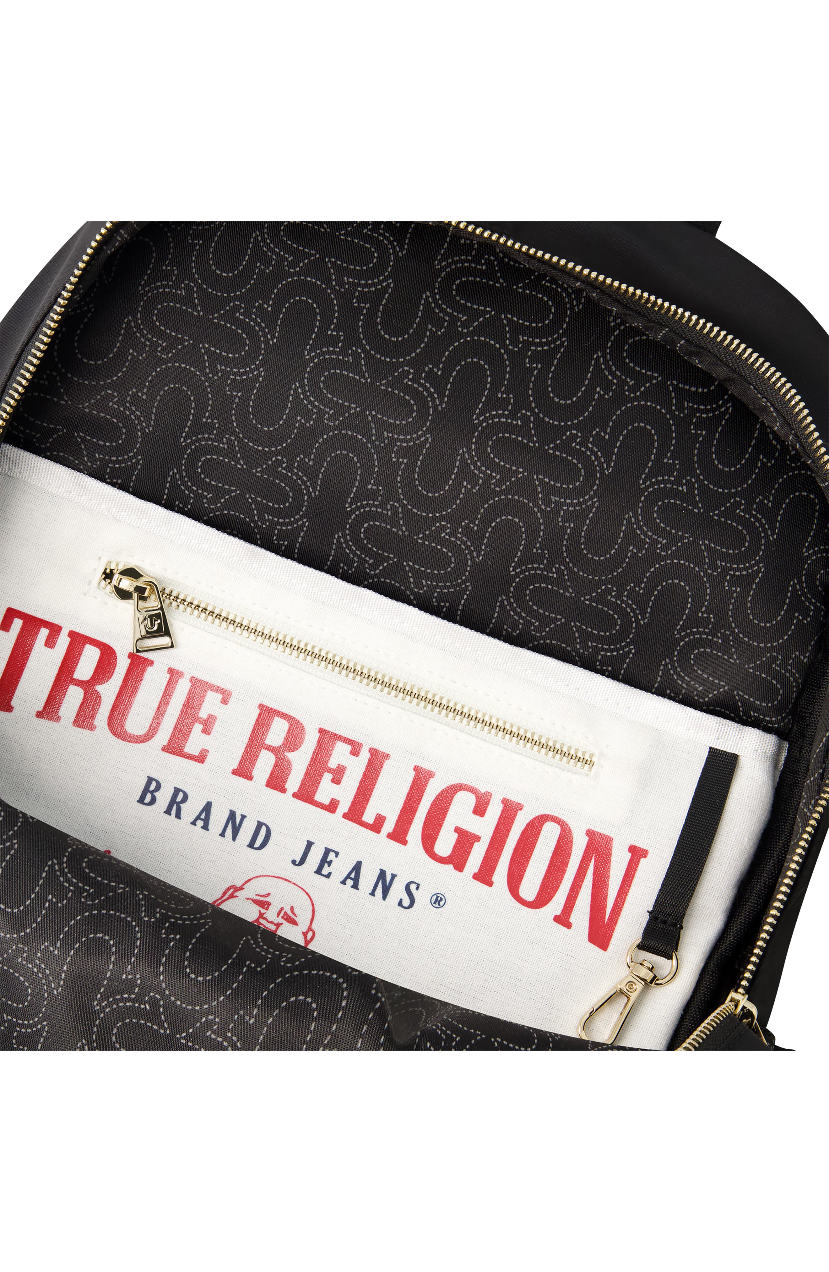 True Religion Horseshoe Nylon Backpack, Alternate, color, Black