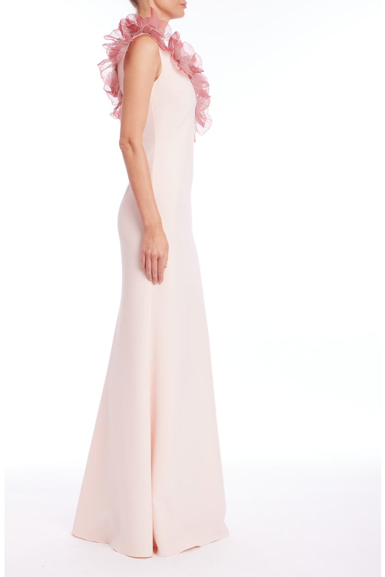 Floral Appliqué Stretch Crepe Gown, Alternate, color, BLUSH MULTI