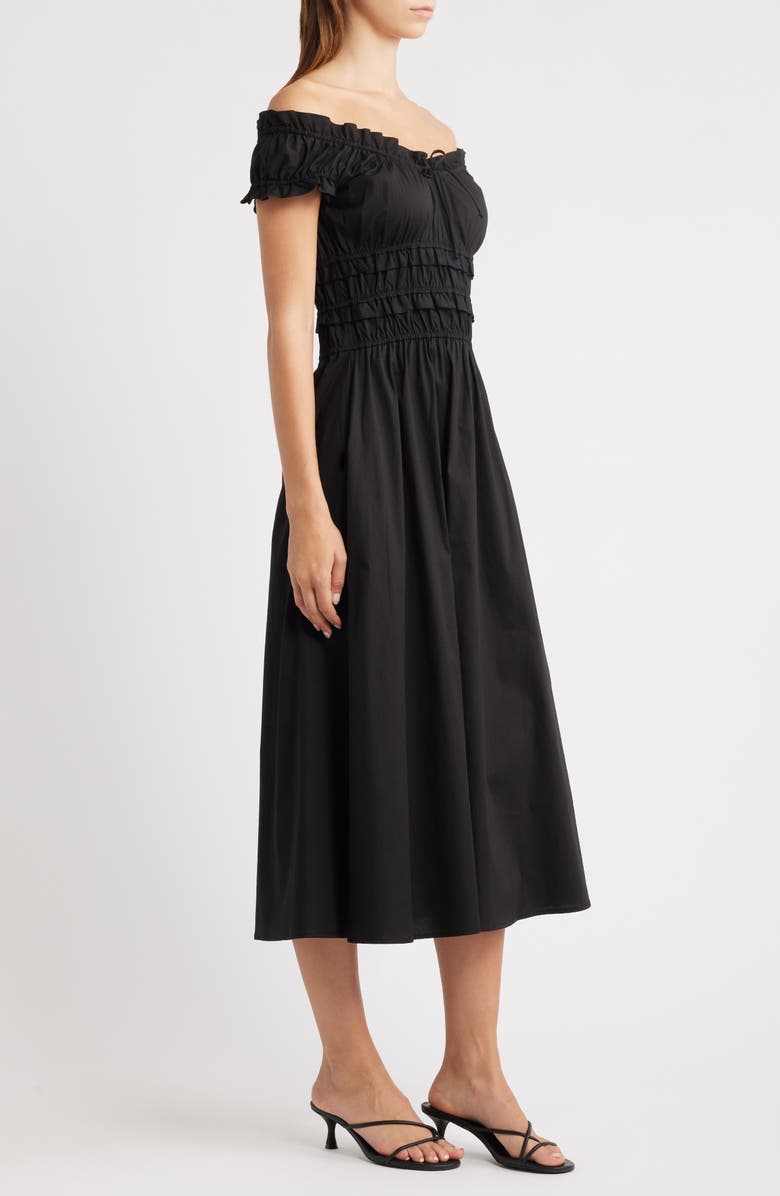 Sunday Ritual Off the Shoulder Poplin Maxi Dress, Alternate, color, 