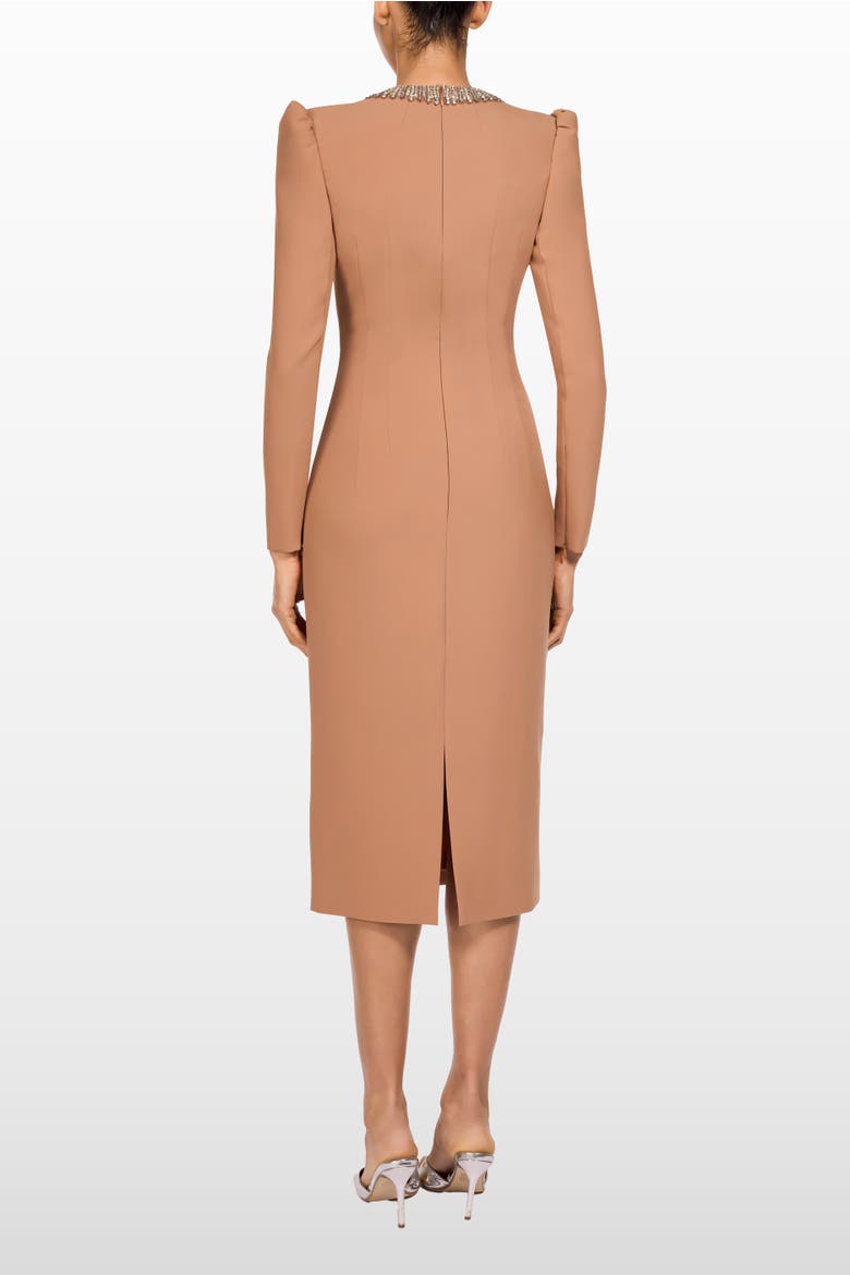 Cora Long-Sleeve Midi Dress, Alternate, color, Tawny