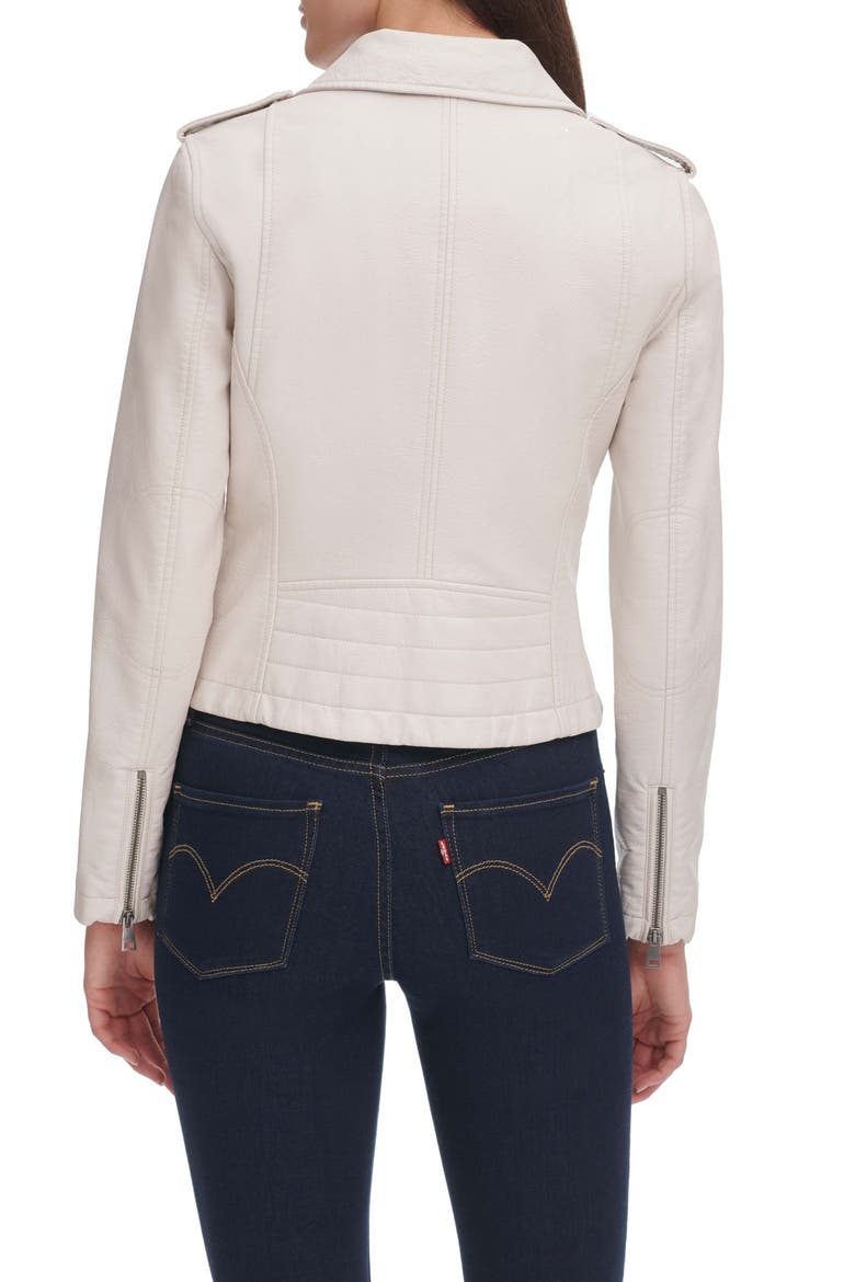 Levi's® Faux Leather Moto Jacket, Alternate, color, OYSTER