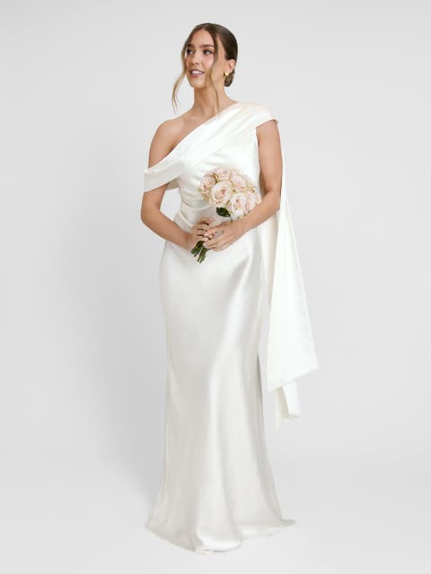 Drape One Shoulder Bridesmaid Dress