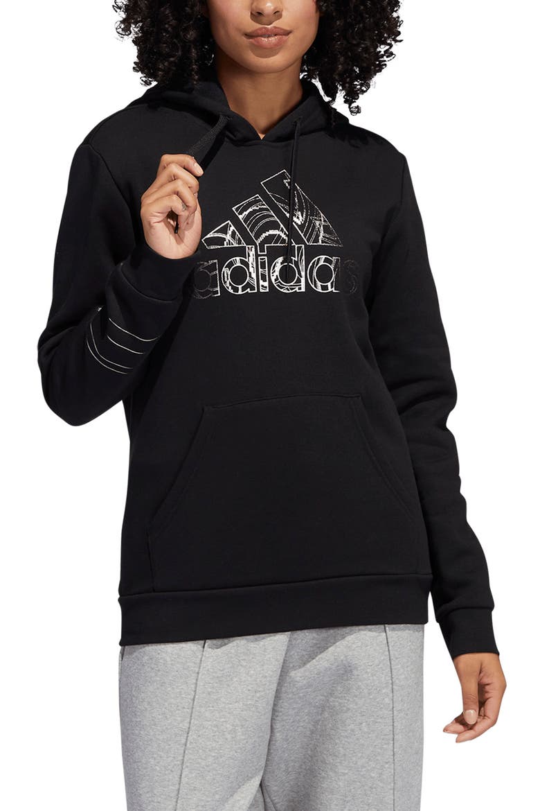 Script Logo Hoodie, Main, color, BLACK