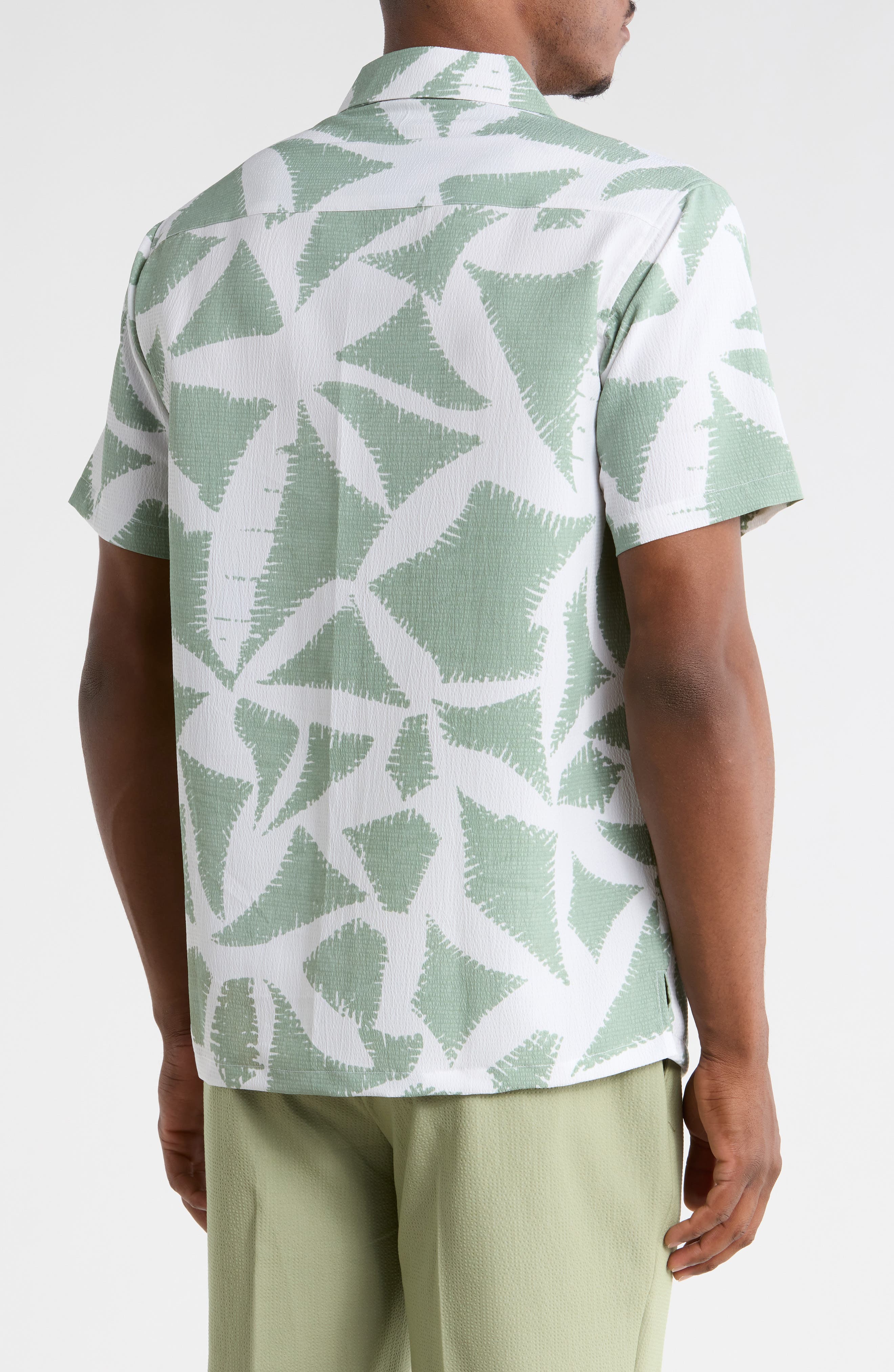 T.R. PREMIUM Abstract Print Camp Shirt (Men) | Nordstromrack