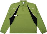 STUDENTS Captain Colorblock Long Sleeve Cotton Polo Shirt