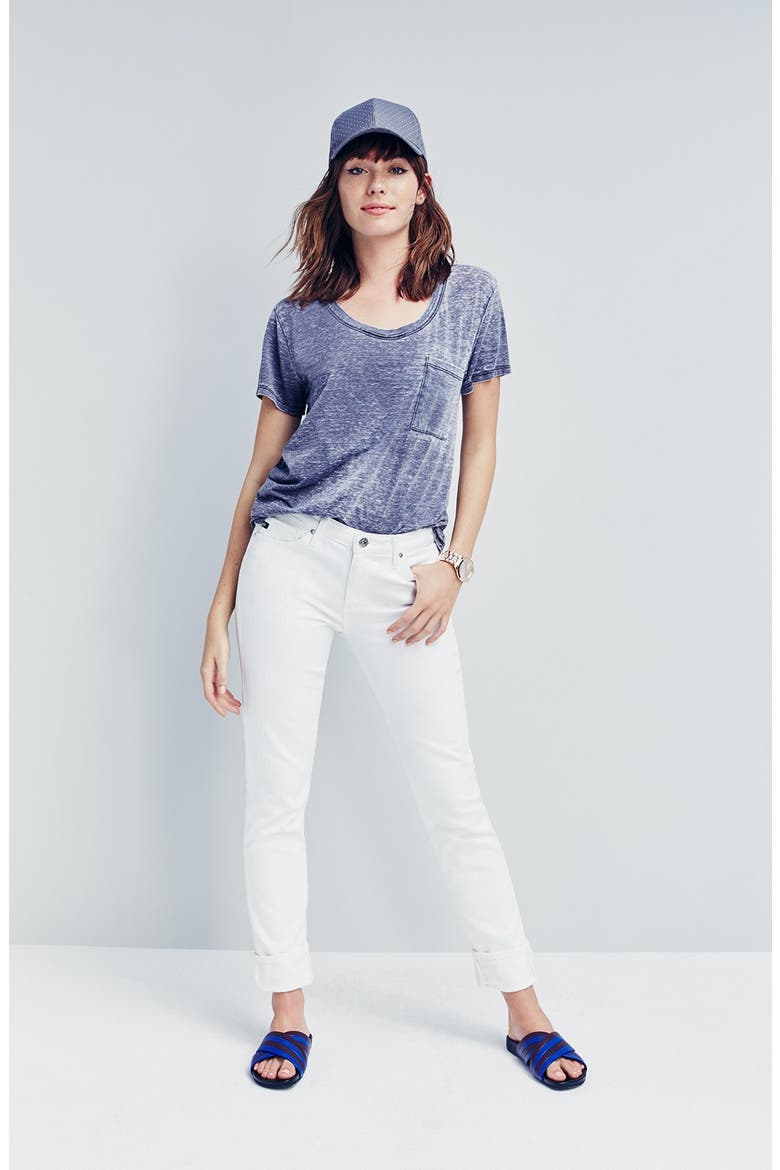 'The Prima' Mid Rise Cigarette Jeans, Alternate, color, WHITE