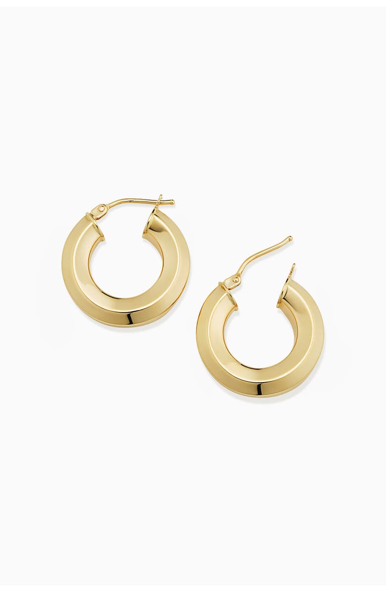 Oradina 14K Gold Clean Cut Hoops Earrings, Alternate, color, Yellow Gold - 16Mm