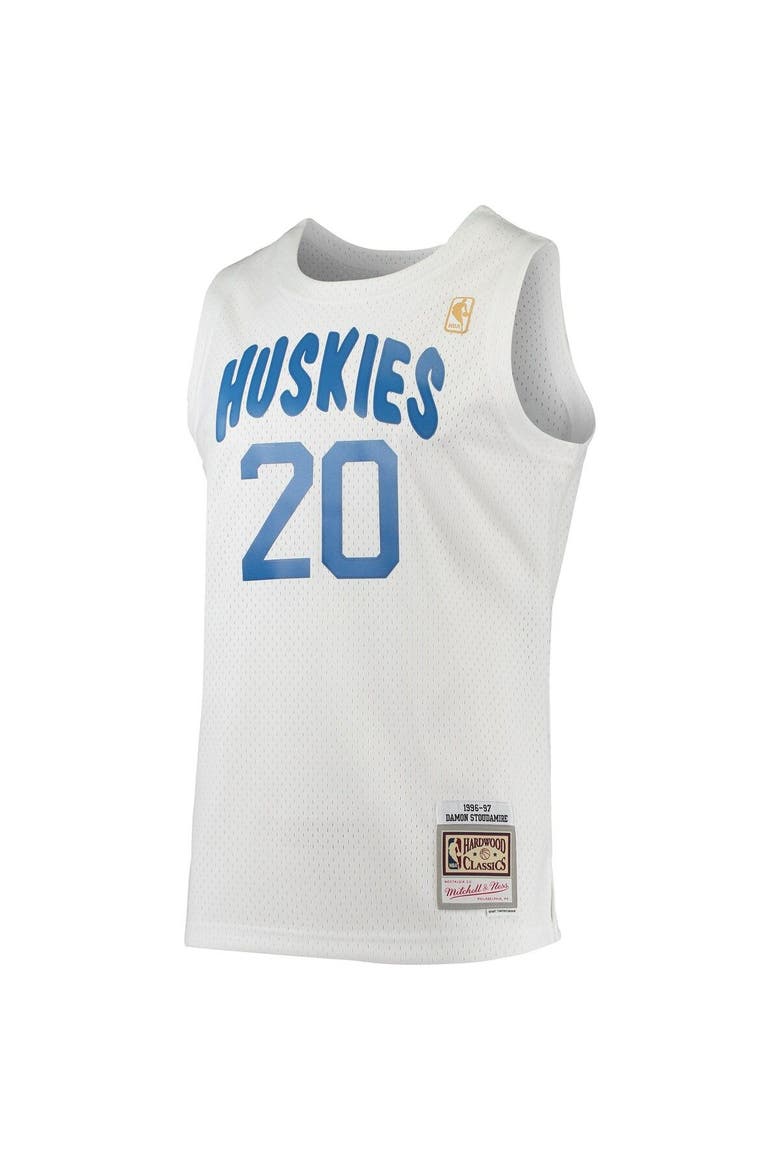 Men's Mitchell & Ness Damon Stoudamire White Toronto Raptors 1996/97 Hardwood Classics Swingman Jersey, Alternate, color, White