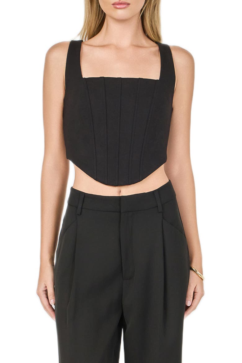 Structured Crop Corset Top, Main, color, BLACK