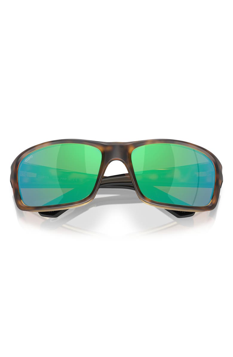 Costa Del Mar Jose Pro 62mm Polarized Oversize Rectangular Sunglasses, Alternate, color, Matte Tortoise/ Green 580G