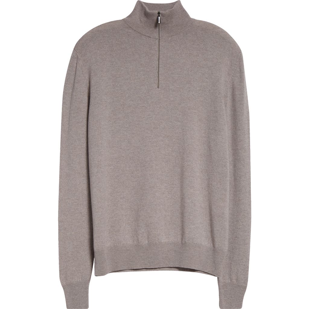 Massimo Alba Half Zip Cashmere Sweater In Tortora