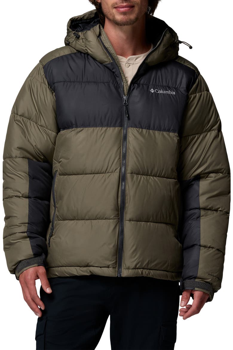 Pike Lake II Hooded Puffer Jacket, Main, color, STONE GREEN/ SHARK