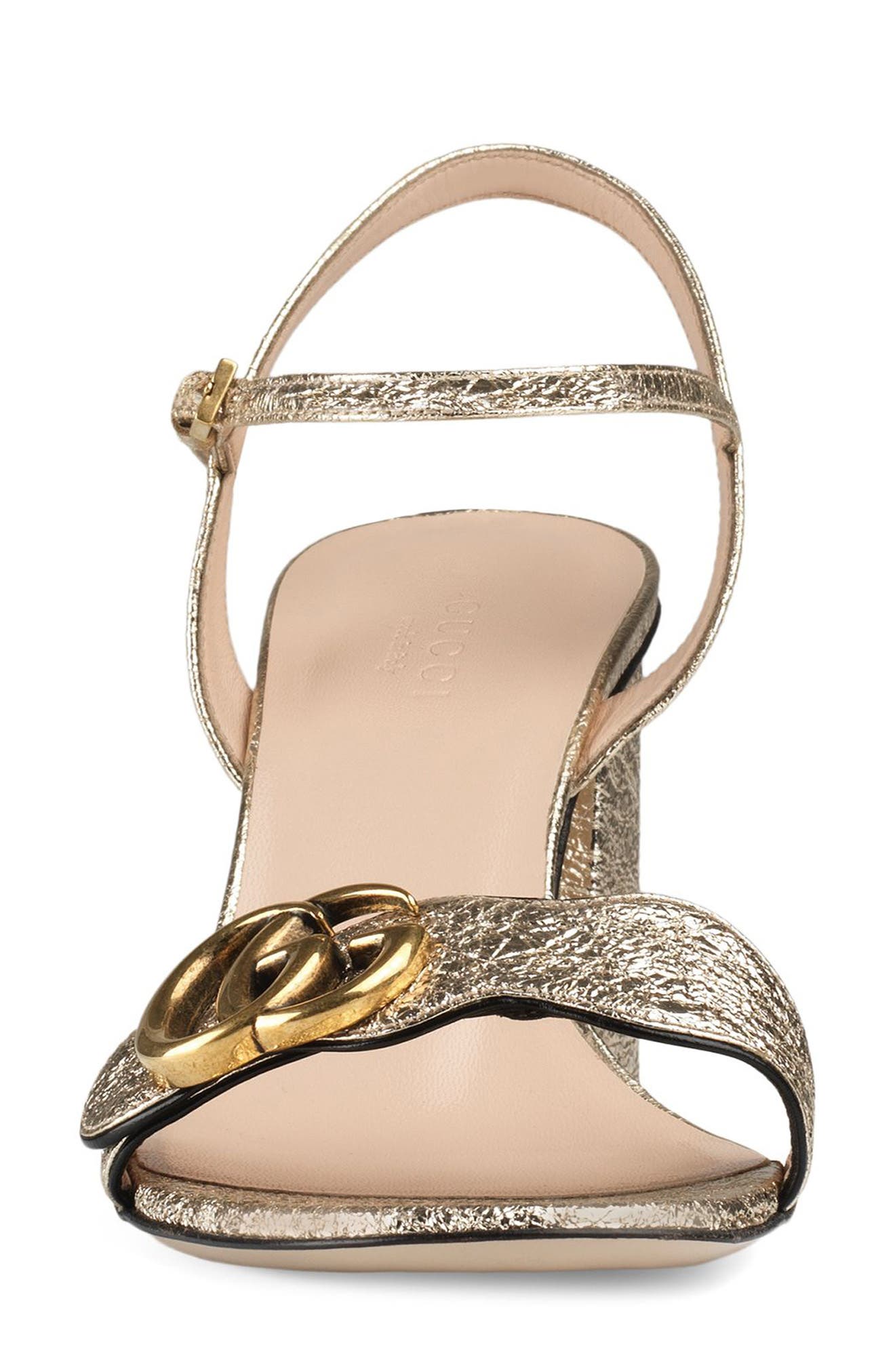 GG Metallic Sandal, Alternate, color, METALLIC GOLD