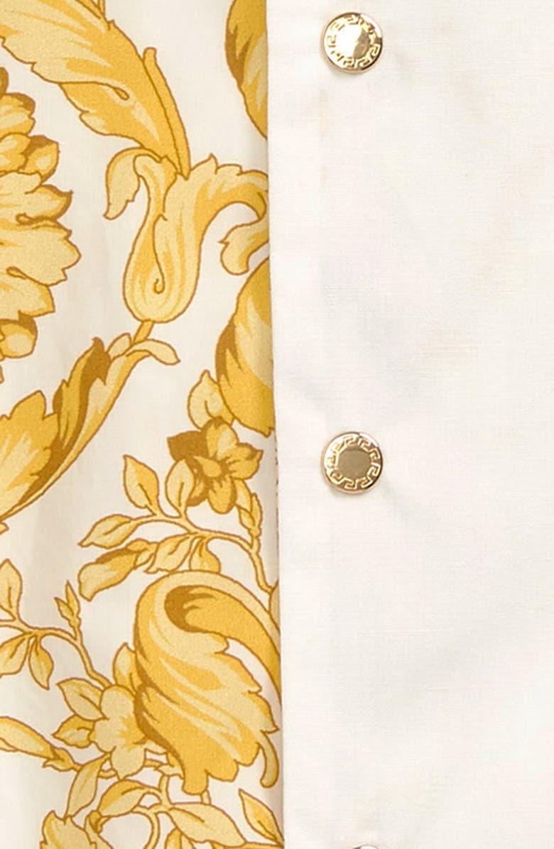 Versace Barocco Print Cotton Romper, Alternate, color,