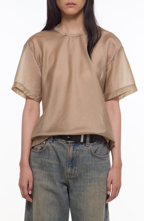 Helmut Lang Sheer Tie Waist T-shirt In Sand