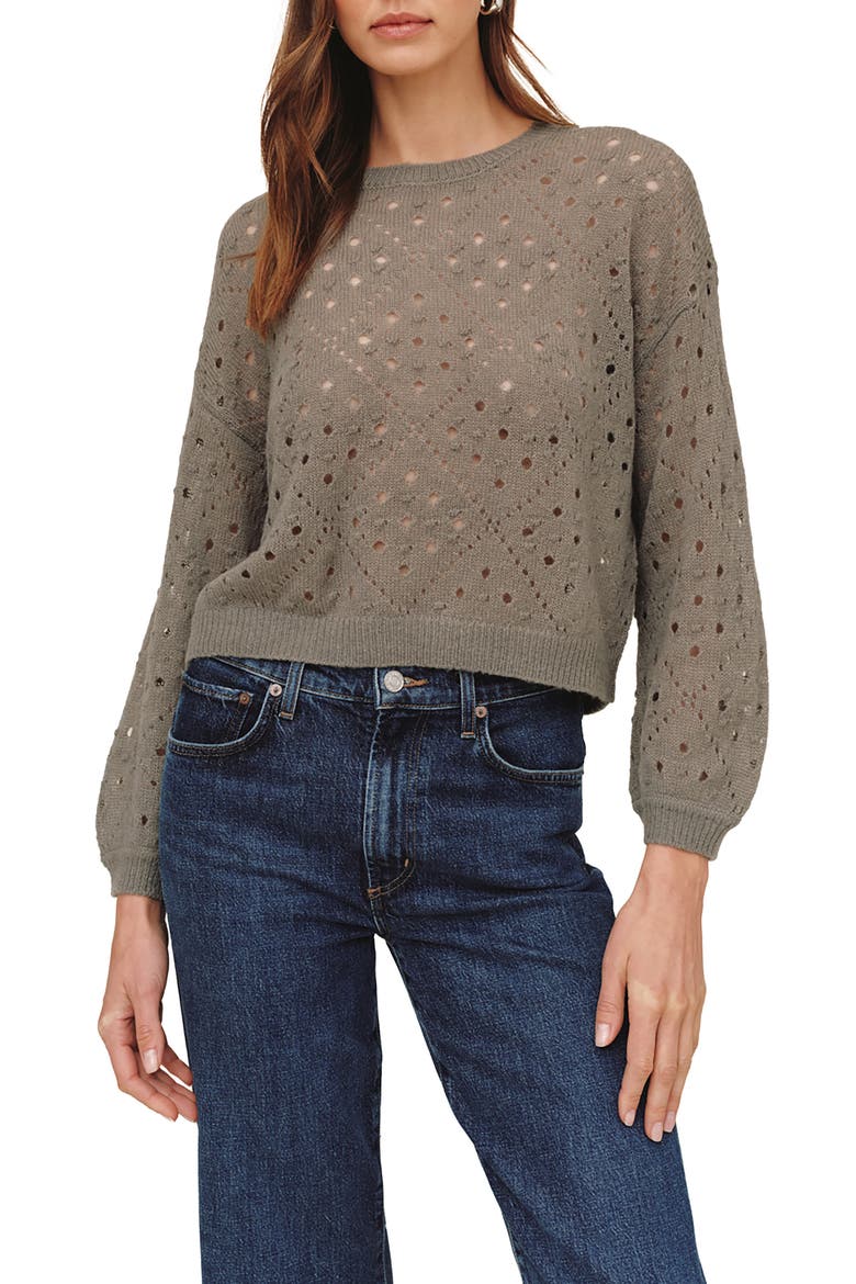 Balloon Sleeve Sweater, Main, color, SHADOW MOSS