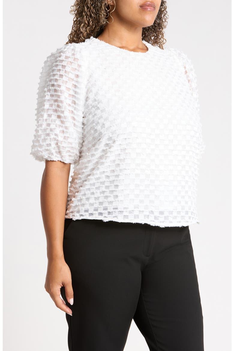 Textured Puff Sleeve Top, Alternate, color, WHITE