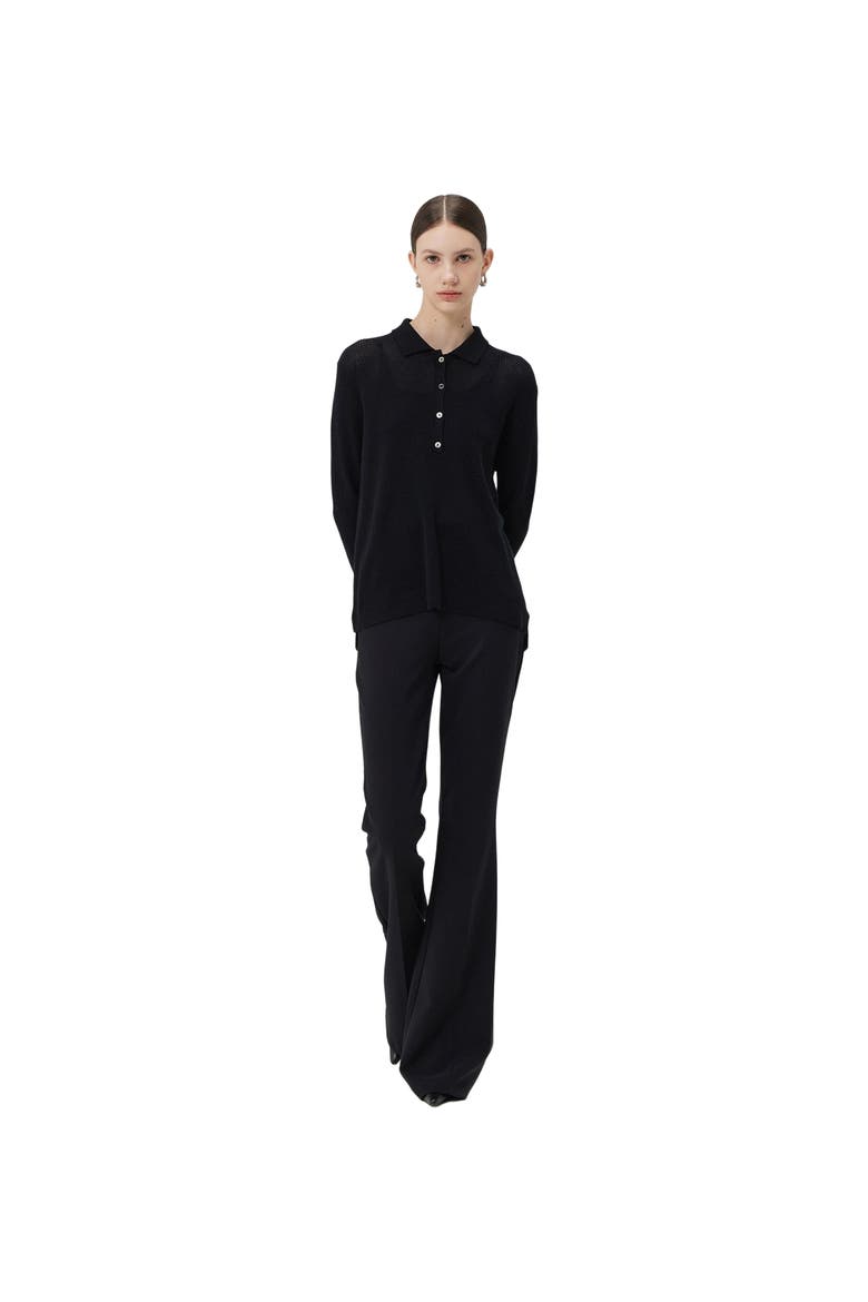 Women's Cashmere Polo, Alternate, color, black