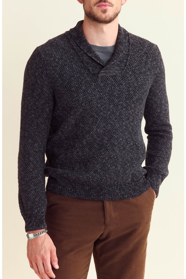 Marled Cotton Shawl Collar Sweater, Main, color, CHARCOAL MULTI
