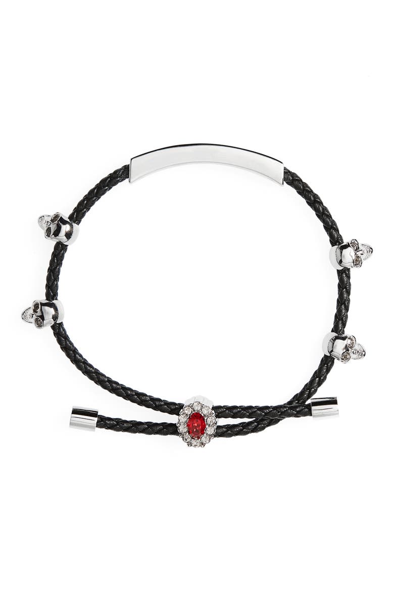 Alexander McQueen Friendship Skull Bracelet, Main, color, SILVER