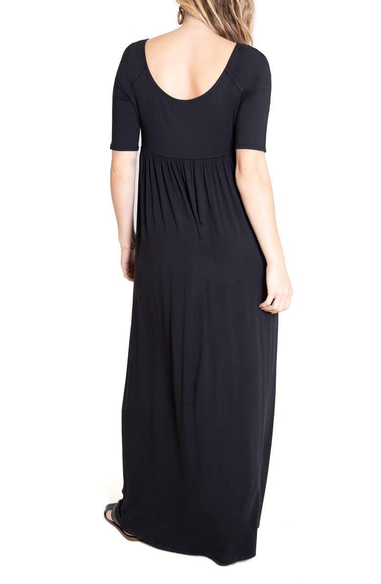 Ingrid & Isabel<sup>®</sup> Elbow Sleeve Maternity Maxi Dress, Alternate, color, 