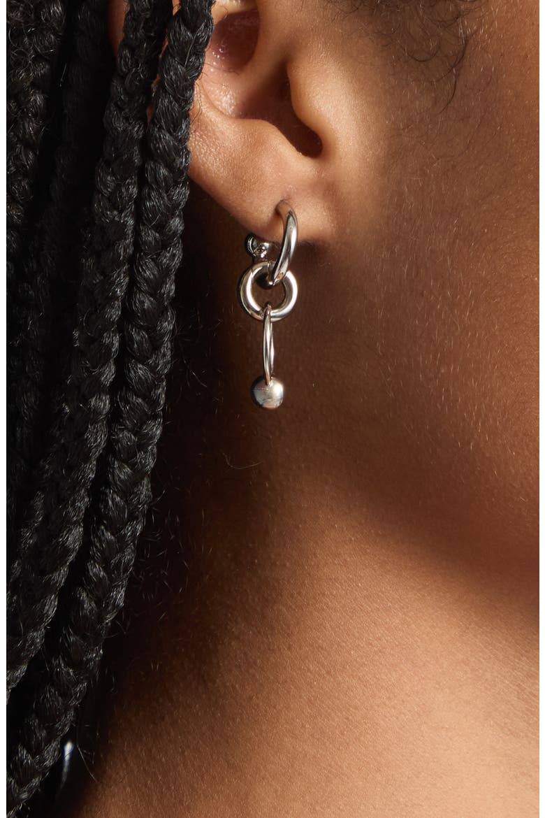 Alison Mismatched Tiered Hoop Drop Earrings, Alternate, color, PALLADIUM