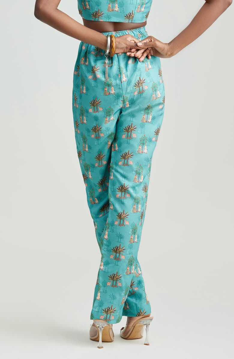 holiCHIC Print Straight Leg Pants, Alternate, color, Blue