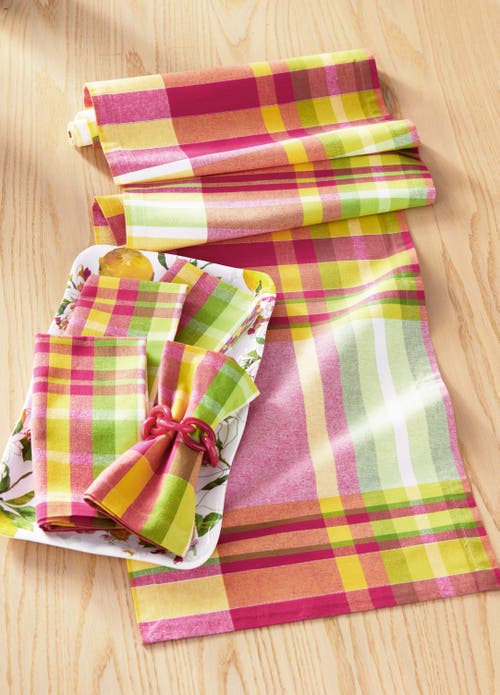 Tag Lemoncello Plaid Table Runner In Multi