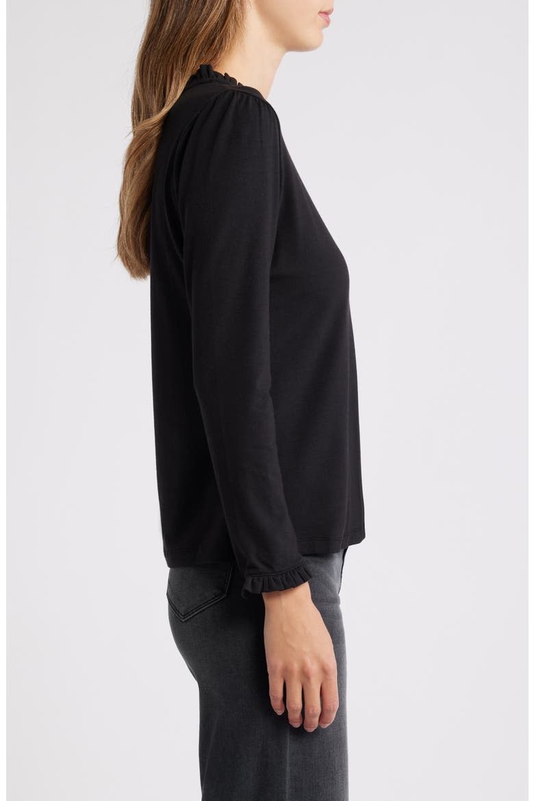 Ruffle Detail Top, Alternate, color, BLACK