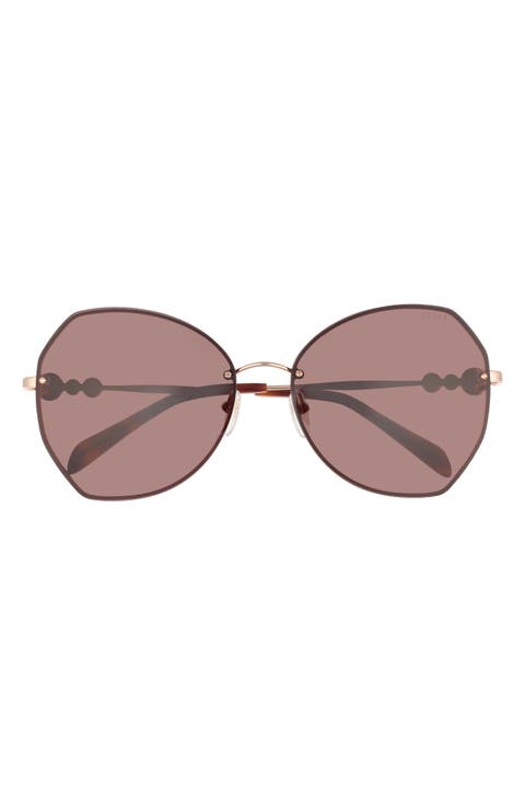 61mm Geometric Sunglasses