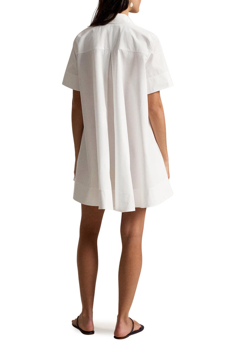 A-Line Cotton Shirtdress, Alternate, color, WHITE