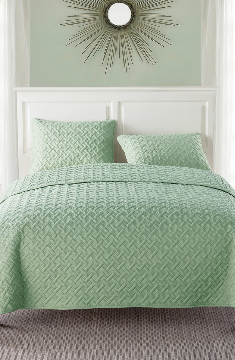VCNY HOME Nina Embossed Basketweave Quilt Set - Twin, Alternate, color, Green