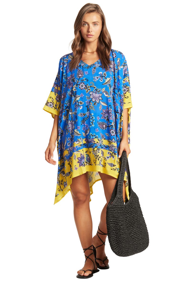 Sea Level Placement Colorblock Cover-Up Caftan, Alternate, color, 