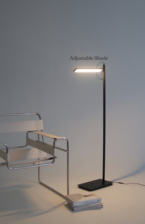 Brightech Linden 53" Matte Black Pharmacy Led Floor Lamp With Adjustable Head And Weighted Base In Black